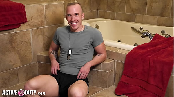 ActiveDuty – Big Dicked Soldier Solo Steamy Shower Scene