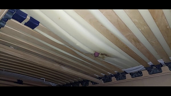 I fuck the hole in the mattress and ejaculate on the mattress