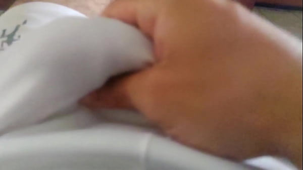 massage my cock using white shorts, maybe you can see the head of my cock