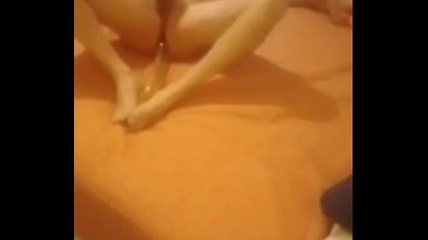 Gay anal dildo play on the bed