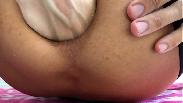 Male anal dildo with fisting in different positions close-up