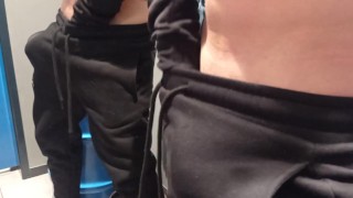 depraved bully jerked off in the store