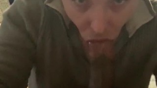 Sucking my friends big fat black dick!