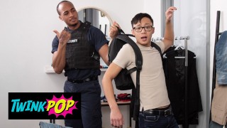 TWINKPOP – Security Guy Trent King Replaces Dane Jaxson’s Butt Plug Toy With His Big Cock