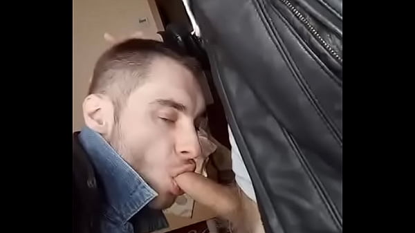 Young guy in leather and jeans suck dick by bad boy in leather jacket
