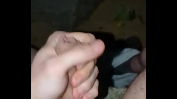 Jerking off outside big cumshot #8