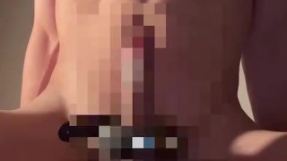 【Japanese boy】電動ペニスバンドでチンポぶるぶるオナニー。振動に我慢できず2回イキ漏れ精液で3回目は激しく射精で精子でドロドロマラ