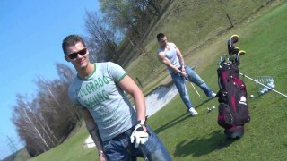 GAYWIRE – Bareback Sex On The Golf Course With Mark Brown And Franc Zambo Out In Public