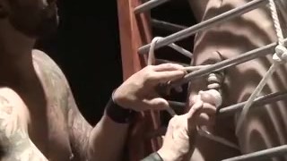 BoundMucleJocks: Master Franco Dax wraps Chet Walkers balls until it almost burst