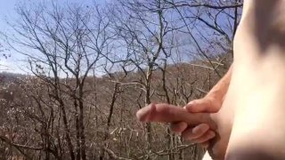 Long naked hike and outdoor masturbation
