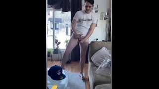 Blowing a thick load on my mans cock