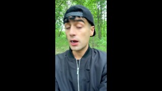 Walking outdoor with cum on face – cum walk and jerk off with covered face