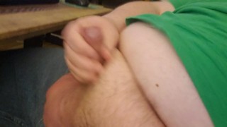 Beating off and cumming all over my fat balls