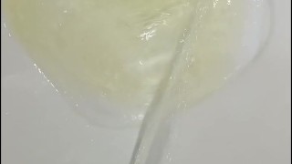 Desperate young man pissing, long and pleasurable, pov