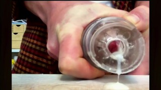 Bator Desk Dump – Groaning verbal creampie in a very slutty Fleshlight cunt