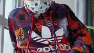 Cute high school student is addicted to hands on balcony