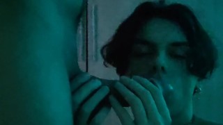 Femboy blowjob to a straight guy