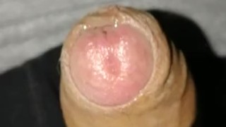 Flaccid precum foreskin play, small growing and shrinking penis play