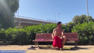 Getting fully naked on the park bench at broad daylight