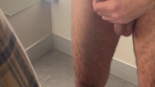 Jerking off my huge cock in H&M fitting room! Almost Caught