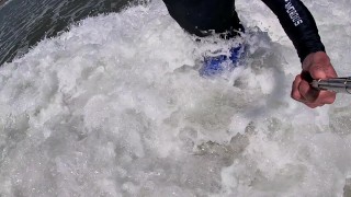 Men and women on the beach get horny seeing my cock in wet spandex