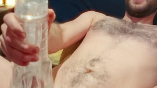 Fucking a Toy With a Friend / Sharing Fleshlight Filled with Cum / Two Guys Fuking one Fleshlight