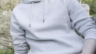 Ginger Twink wanking in public