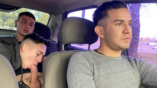 Horny Couple Can’t Wait To Get Home And Starts Fucking In The Back Seat Of Leo Blue’s Car – SayUncle