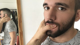 Hunk And Hairy Guy (Gonzo) Kneels And Slobbers On Stranger’s Cock POV Style – Latin Leche