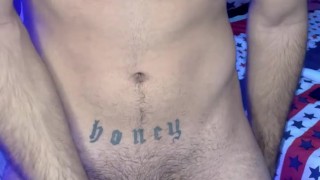 Jerking my uncut cock and shooting my milk 🥛💦