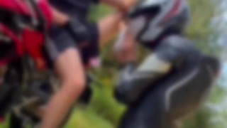 Straight Scally Alpha Master dominates Moto Biker Rubber Socks Smelly Stinky Feet Polish German