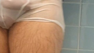 Wet vs Dry 4K White Transparent Mesh Underwear Try-on Review