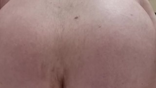 white kiwi bear from NZ puts a cucumber in his ass.